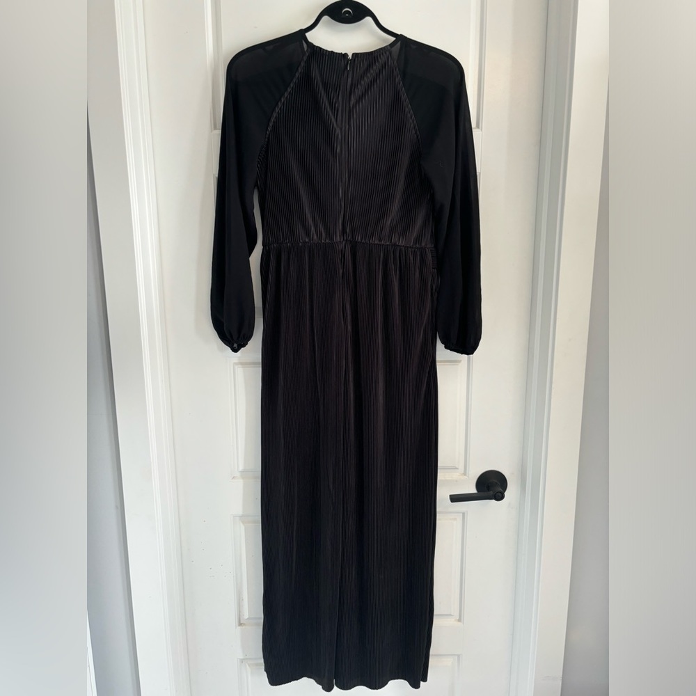 Cato Plisse Jumpsuit Wide Leg Plisse Sheer High Neck Midnight Black Size… - Picture 10 of 12